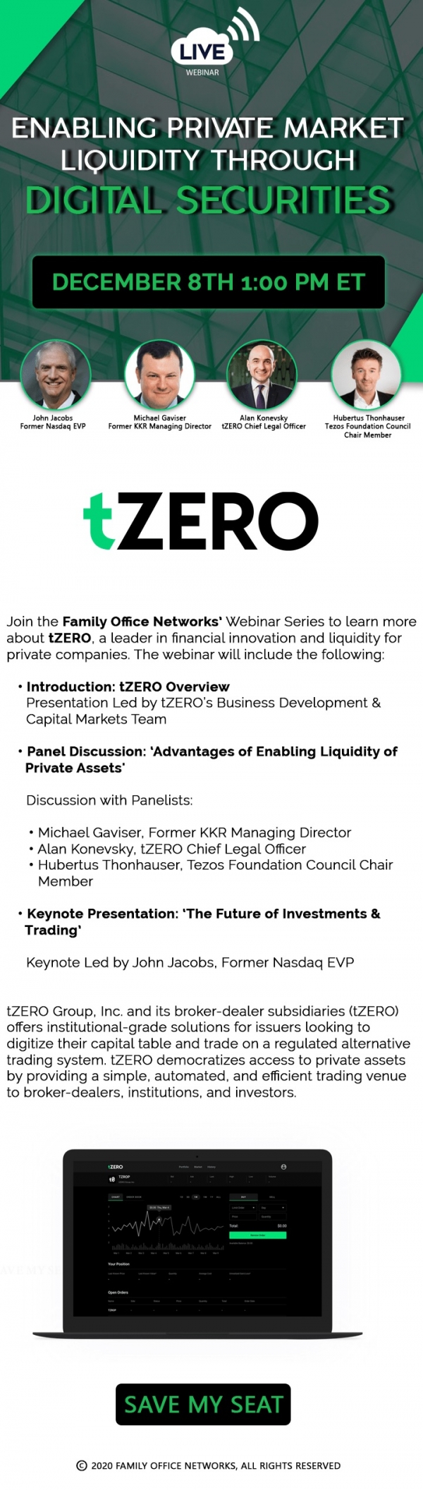 tZERO - FON WEBINAR SERIES: ENABLING PRIVATE MARKET LIQUIDITY THROUGH  DIGITAL SECURITIES < 코인 < 마켓 < 기사본문 - 파이낸셜포스트