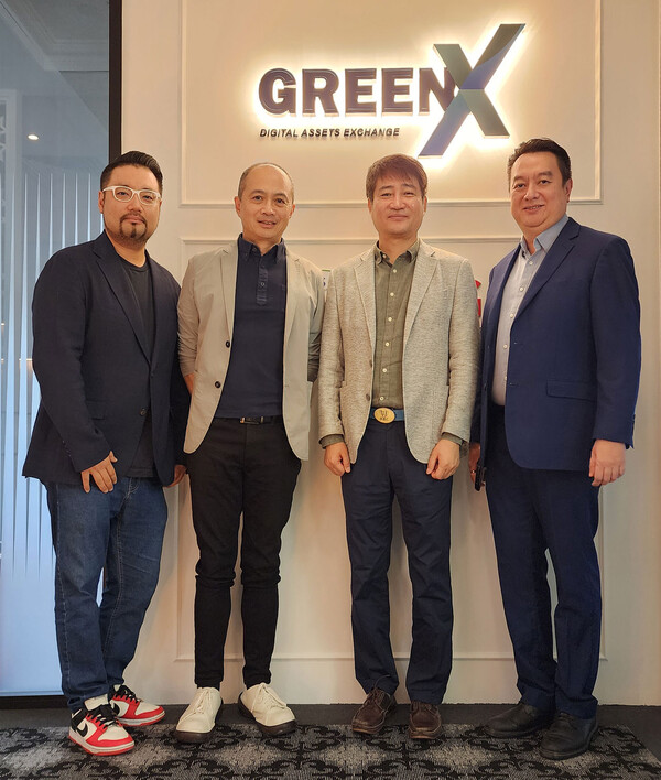 좌측부터 크레더 임대훈 대표, 그린엑스 필립 탐 대표, 아이티센 최중근 부사장, 그린프로 C.K. 리 대표.
