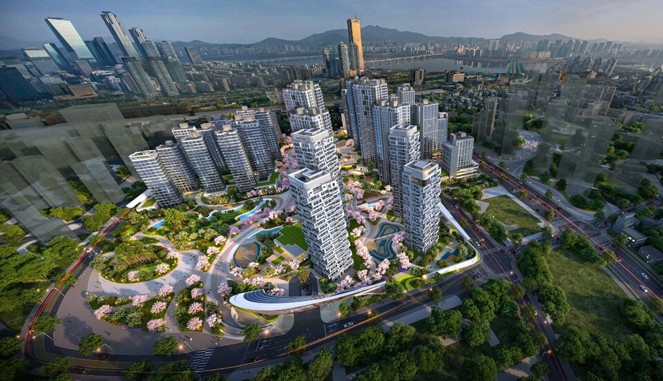 포스코이앤씨 노량진1구역 오티에르 동작 조감도. [포스코이앤씨 제공]