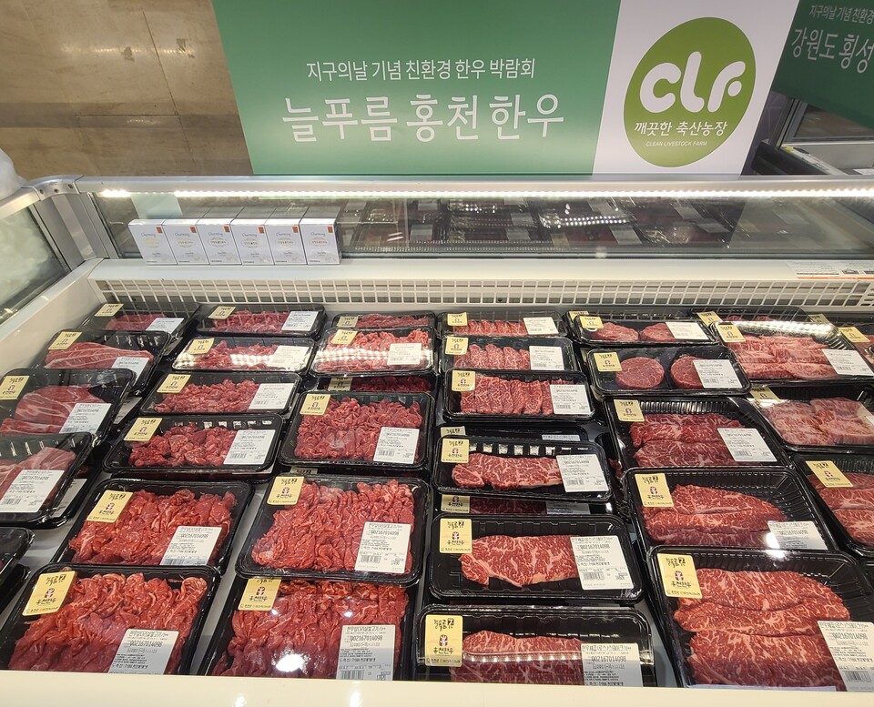 오는 25일까지 농협경제지주는 롯데백화점에서 '늘푸름홍천한우'를 판매한다. [농협경제지주 제공]