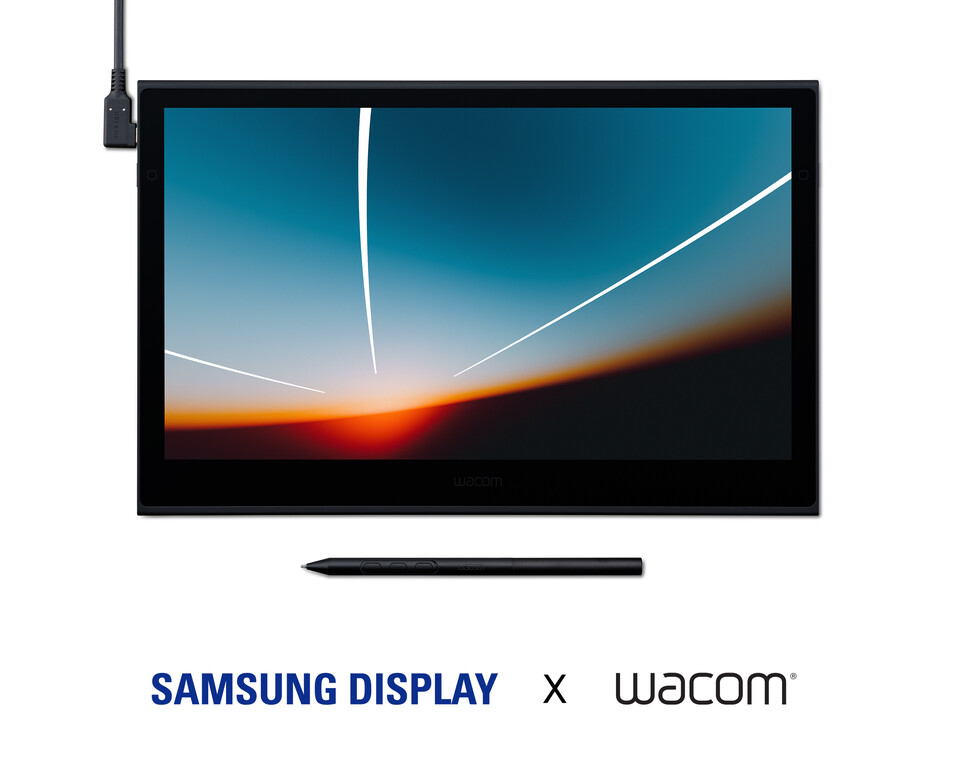 삼성디스플레이의 13.3형 OLED 패널이 탑재된 펜 태블릿 신제품 '와콤 무빙크(Wacom Movink)'. [삼성디스플레이 제공]