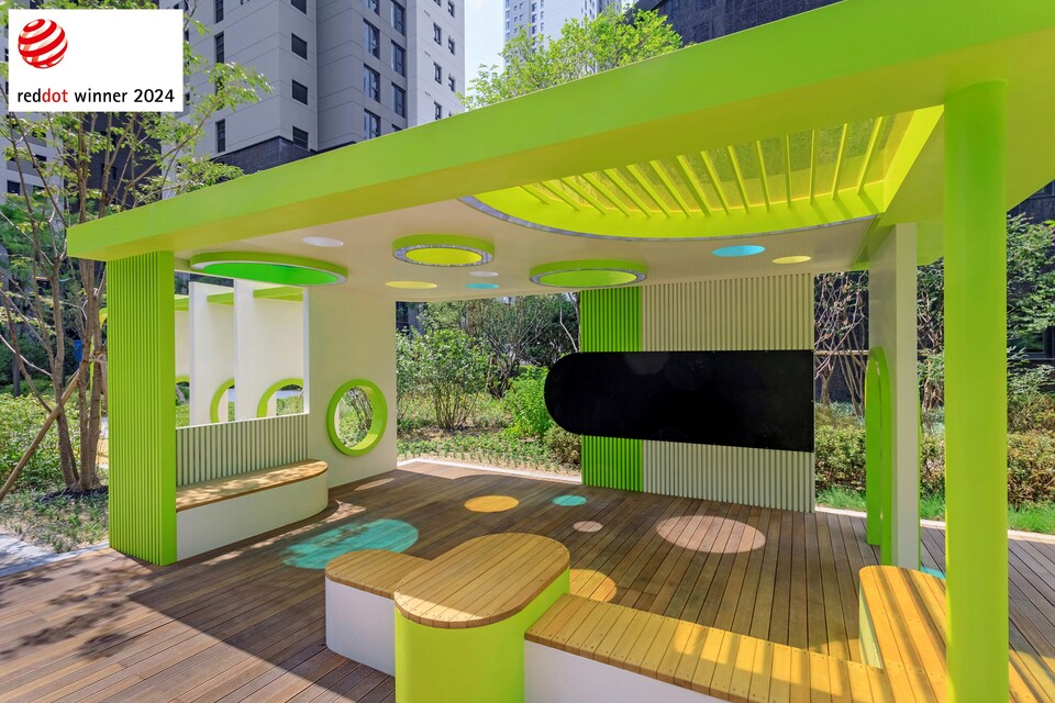 원베일리 조경공간, 애니타임 놀이터 파빌리온. [삼성물산 제공]