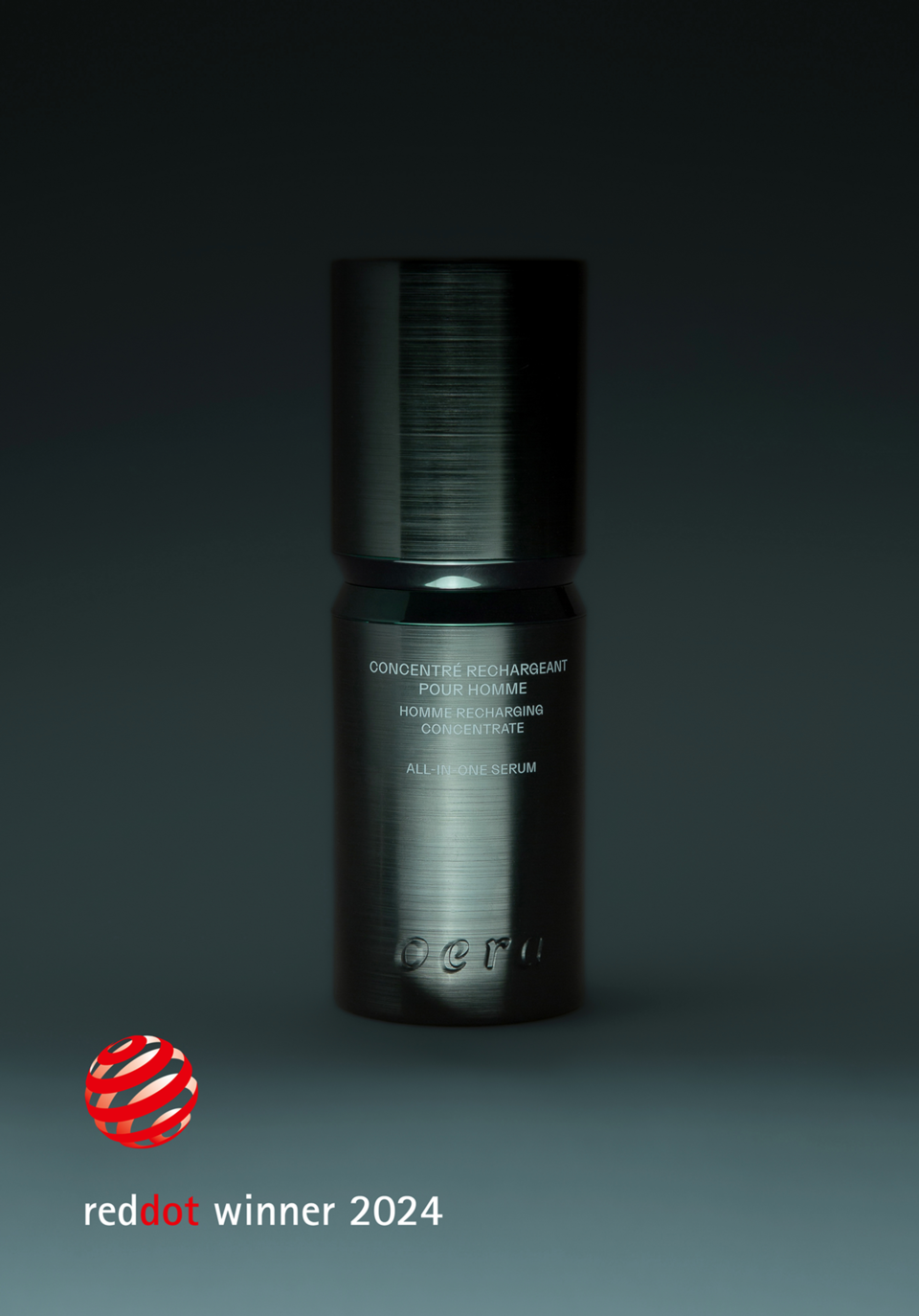 '2024 레드닷 디자인 어워드'에서 본상을 수상한 '오에라 옴므 리차징 컨센트레이트' 제품 연출 이미지. [현대백화점그룹 제공]