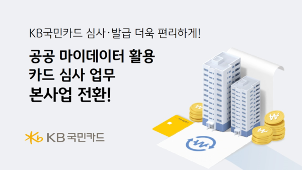 KB국민카드가 시범 운영하던 ‘공공 마이데이터 활용 카드 심사 업무’를 지난 7월말 카드 발급·한도 심사 업무의 본 사업으로 전환했다. [KB국민카드 제공]