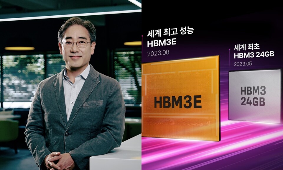 김성한 SK하이닉스 FE(Front-End, 전공정)구매 담당 부사장이 인터뷰에 임하고 있다. [SK하이닉스 제공]