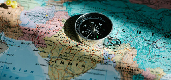 세계지도에서 인도가 중앙에 놓여 있다. [픽셀스 제공]