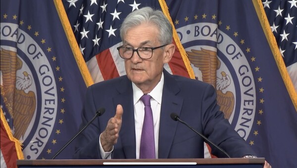 제롬 파월 미국 연방준비제도 의장. [미 연준 홈페이지 기자회견 동영상 캡처]