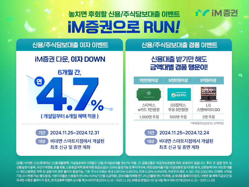 iM증권은 비대면 스마트지점 신규ㆍ휴면고객 대상 계좌개설 이벤트를 진행한다. [iM증권 제공]