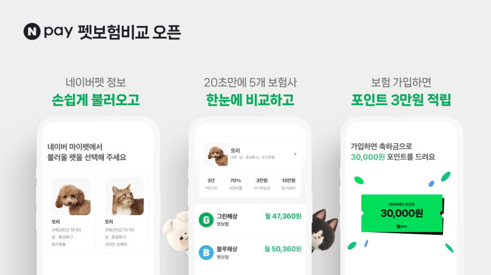 네이버페이 펫보험비교 오픈 이미지. [네이버페이 제공]