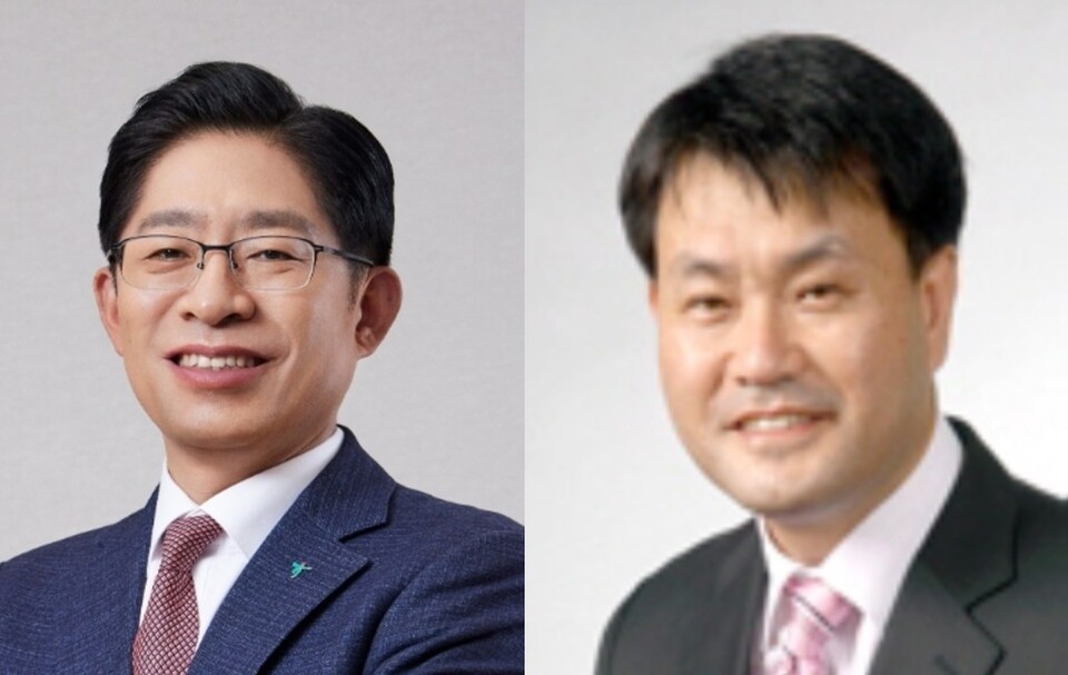 강성묵 하나증권 대표이사 후보ㆍ 성영수 카드 대표이사 후보. [하나금융그룹 제공]