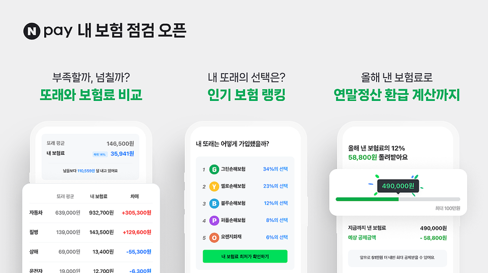 네이버페이가 '내 보험 점검' 서비스를 출시했다. [네이버페이 제공]