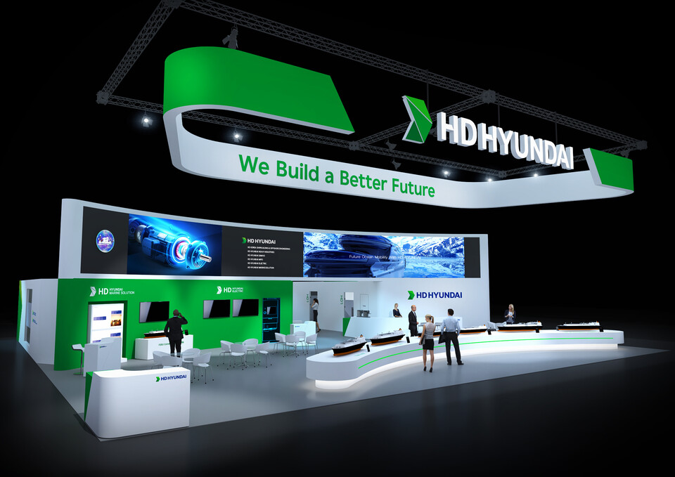 이탈리아 밀라노에서 열린 ‘가스텍 2025’에 마련된 HD현대 부스 조감도. [HD현대 제공]