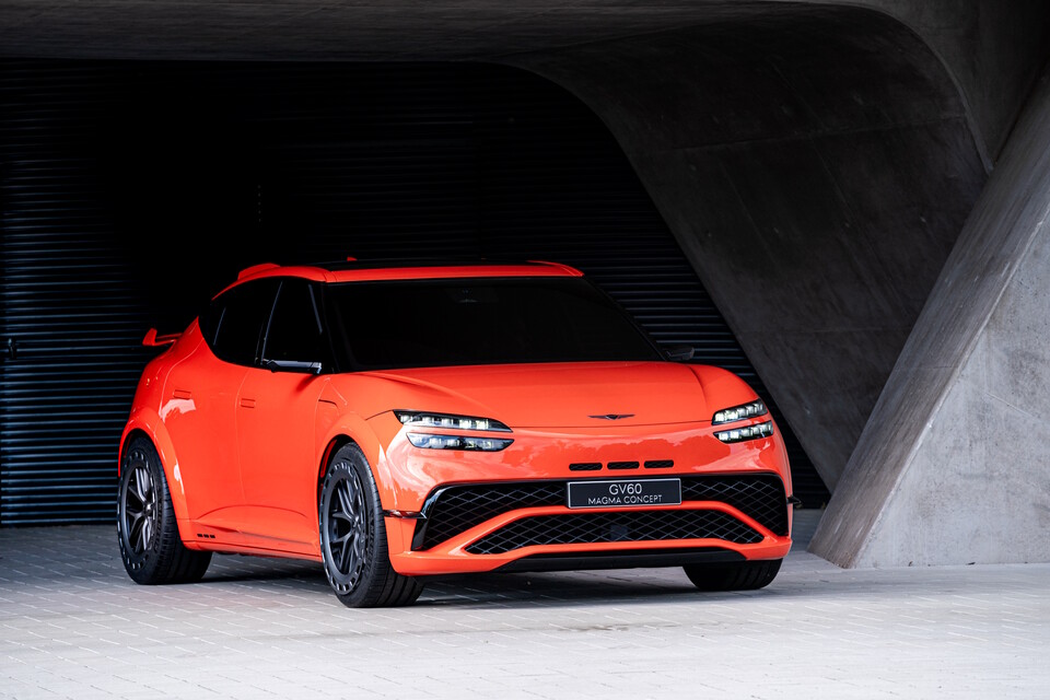 ‘2024 굿우드 페스티벌 오브 스피드(Goodwood Festival of Speed)’에 전시된 제네시스 ‘GV60 마그마 콘셉트’. [현대차 제공]