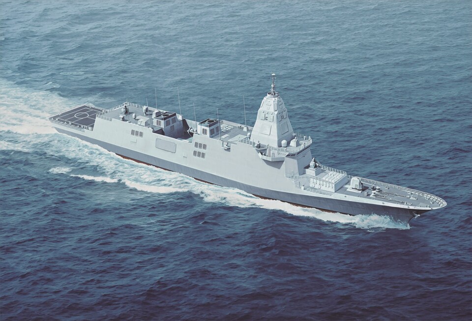 한국형 차세대 구축함(KDDX) 조감도. [HD현대중공업 제공]