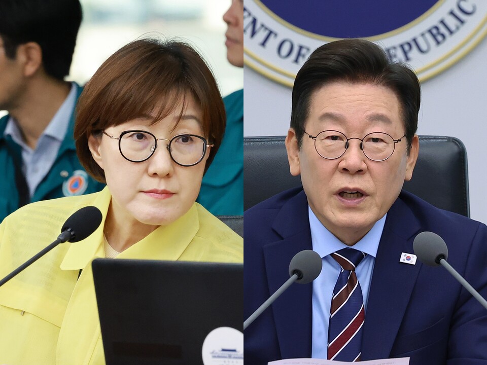 (왼쪽부터) 김현지 대통령실 1부속실장, 이재명 대통령. [대통령실 공동취재]