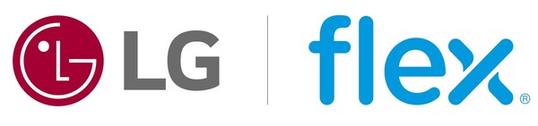 사진 좌측부터 LG전자 로고와 플렉스 로고.  