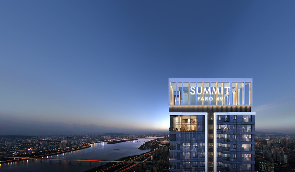 ‘파로 써밋 49’ 옥탑 디자인과 스카이 어메니티. [대우건설 제공]