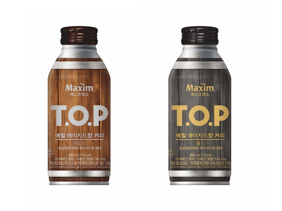 동서식품 '맥심 티오피 배럴 에이지드향 커피' 2종 이미지. [동서식품 제공]