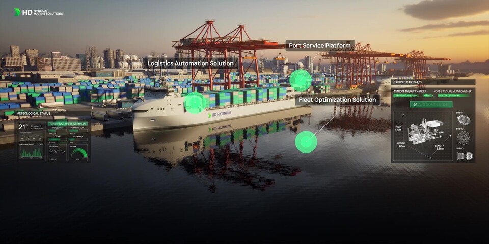 HD현대의 AI 기반 운항 솔루션 ‘오션와이즈’ 이미지. [HD현대 제공]