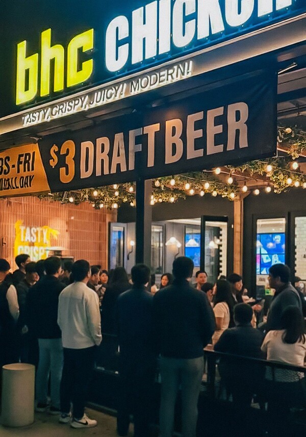 bhc 미국 직영 2호점 '채프먼 플라자점' 전경 [다이닝브랜즈그룹 제공]