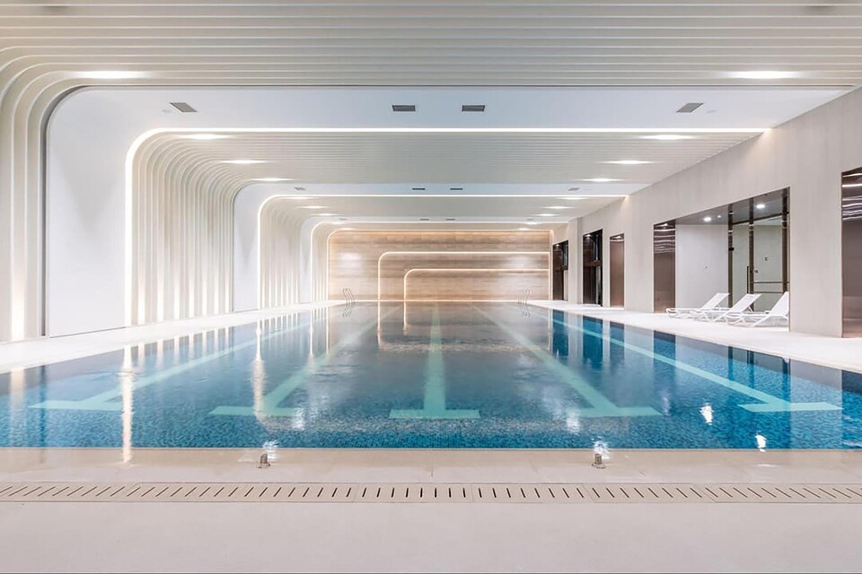 ‘청담 르엘’ 커뮤니티 시설 실내 수영장. [롯데건설 제공]